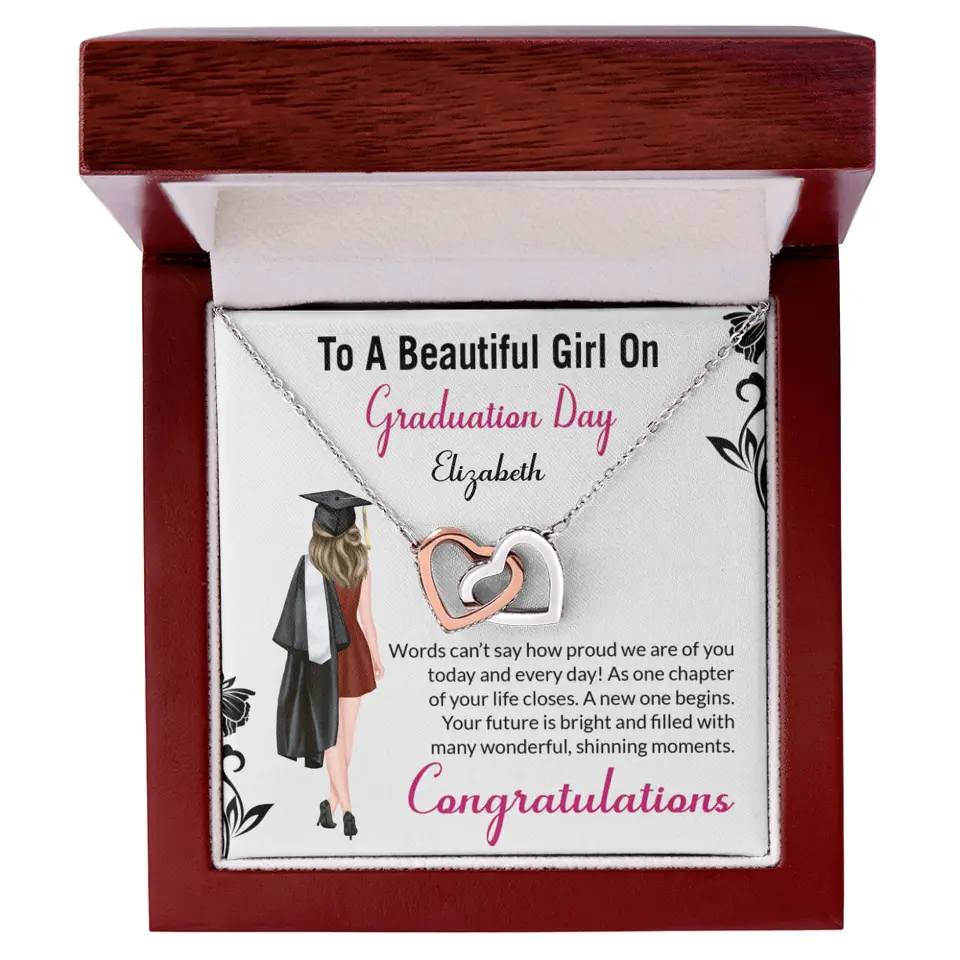 To A Beautiful Girl On Graduation Day - Personalized Necklace - Graduation Gift For Daughter/Sister
