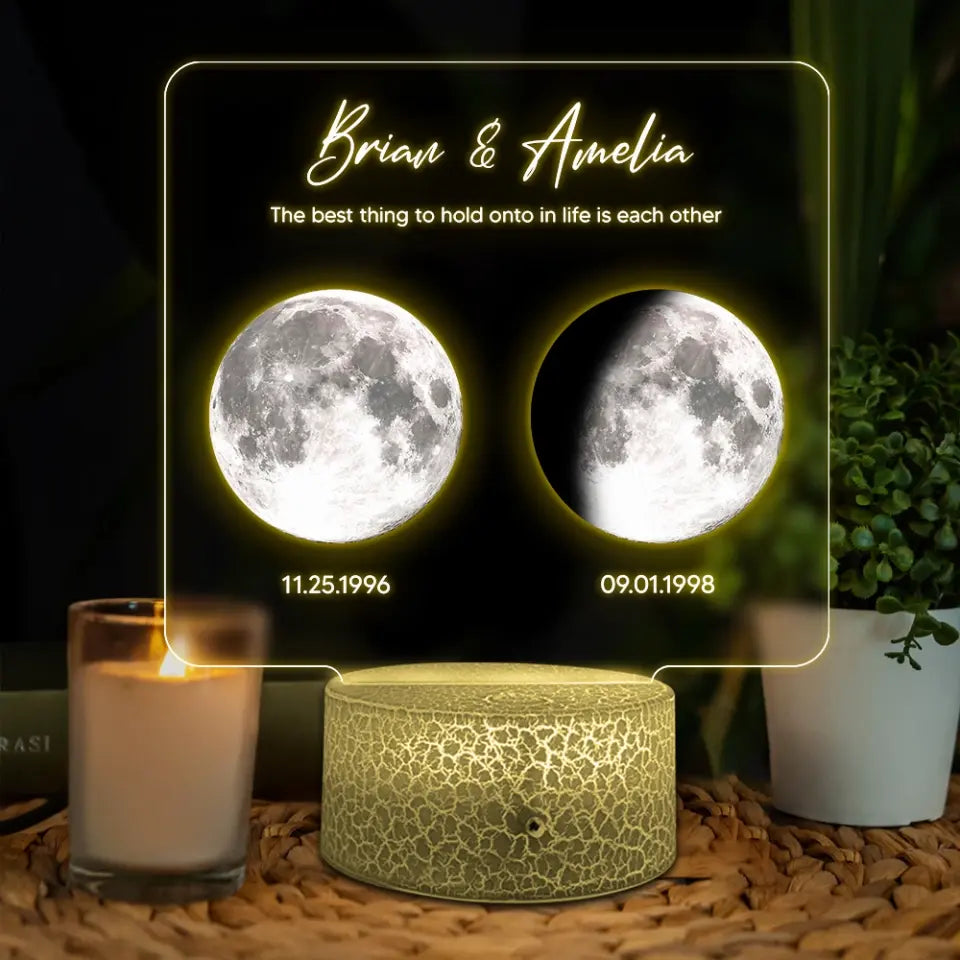 The Best Thing To Hold Onto In Life Is Each Other - Personalized Led Light - Gift For Couples
