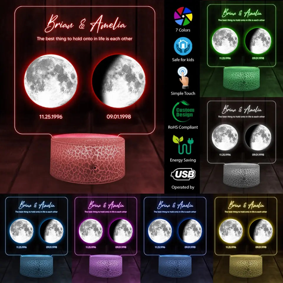 The Best Thing To Hold Onto In Life Is Each Other - Personalized Led Light - Gift For Couples