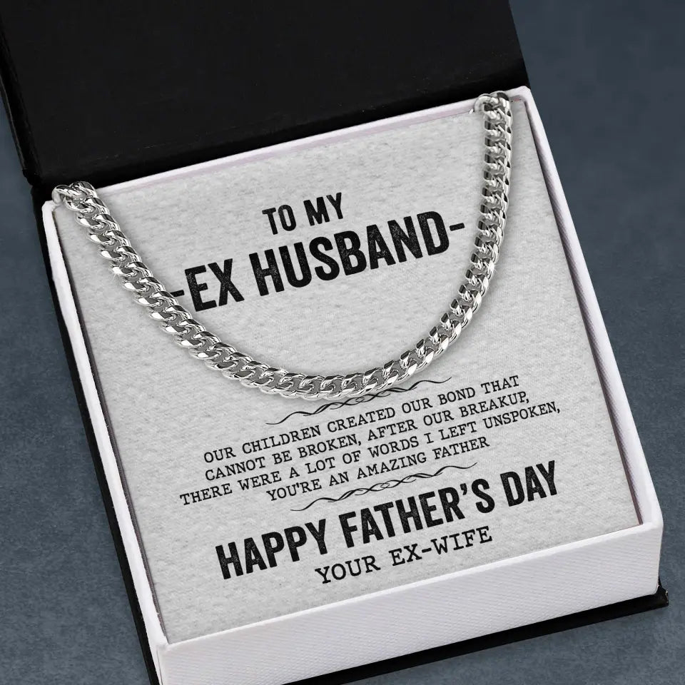 Happy Father's Day Cuban Link Chain with Message Card