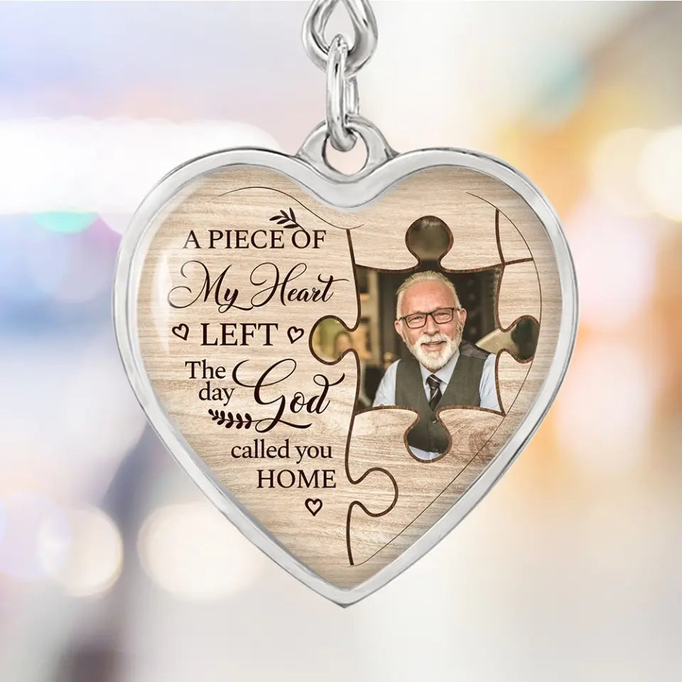 A Piece Of My Heart Personalized Heart Keychain Memorial Gift