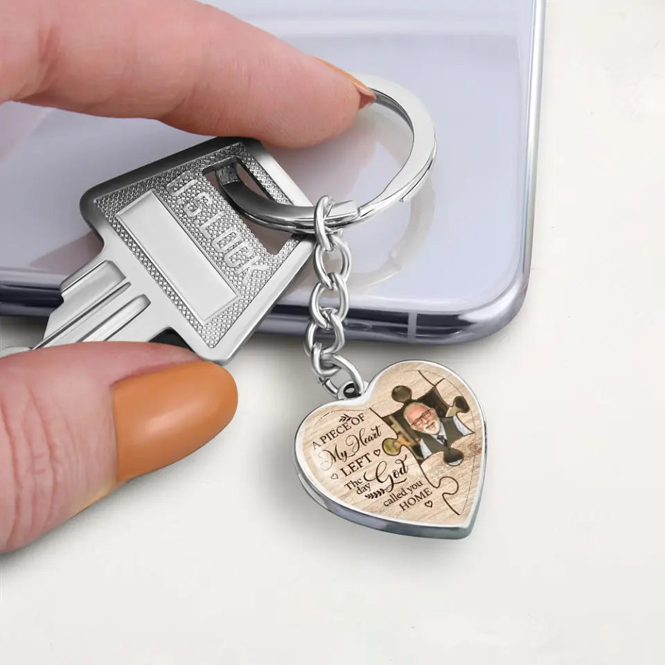 A Piece Of My Heart Personalized Heart Keychain Memorial Gift