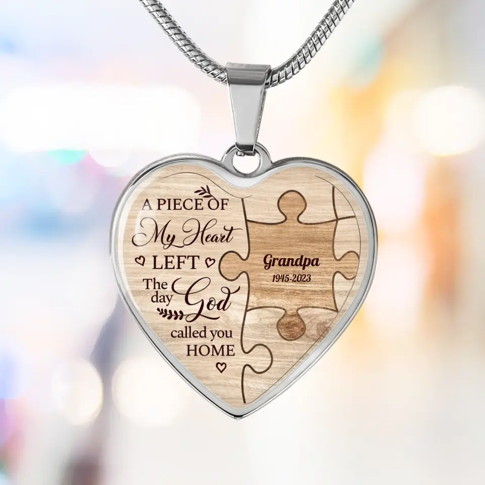 A Piece Of My Heart Personalized Heart Keychain Memorial Gift