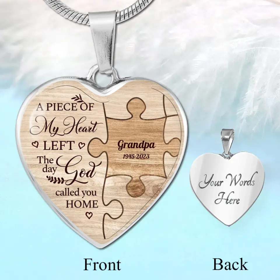 A Piece Of My Heart Personalized Heart Keychain Memorial Gift