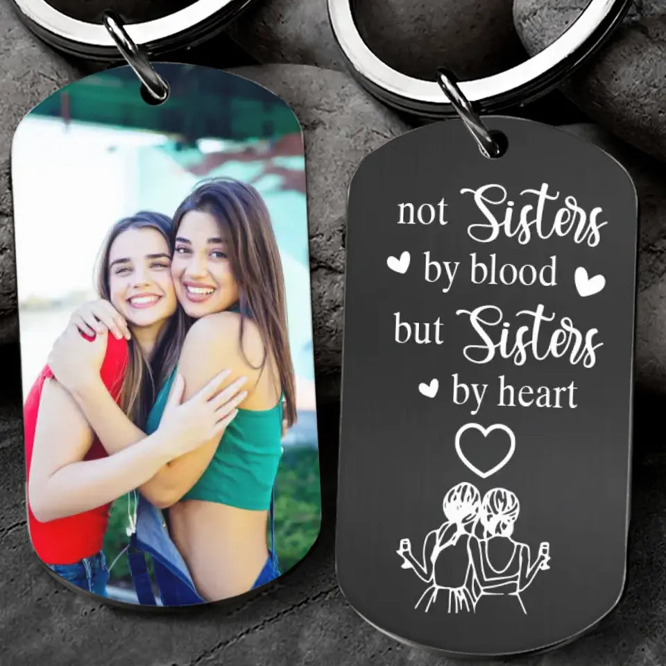 Sisters By Heart Personalized Keychain