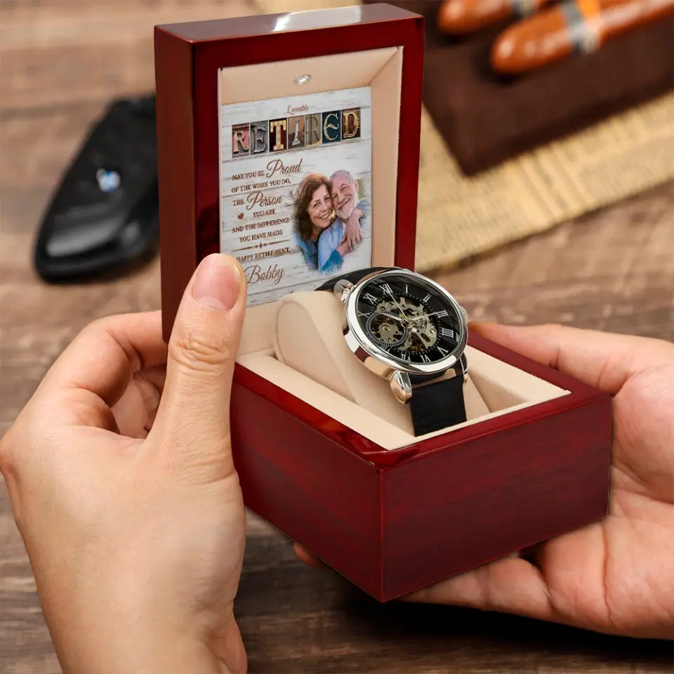 May You Be Proud Of The Work You Do, Watch Luxury Box With LED Light, Custom Gift For Retirement
