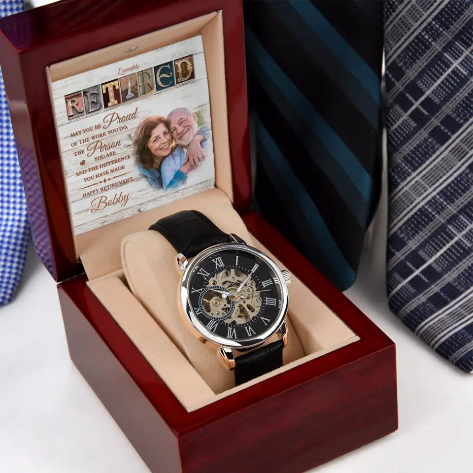 May You Be Proud Of The Work You Do, Watch Luxury Box With LED Light, Custom Gift For Retirement