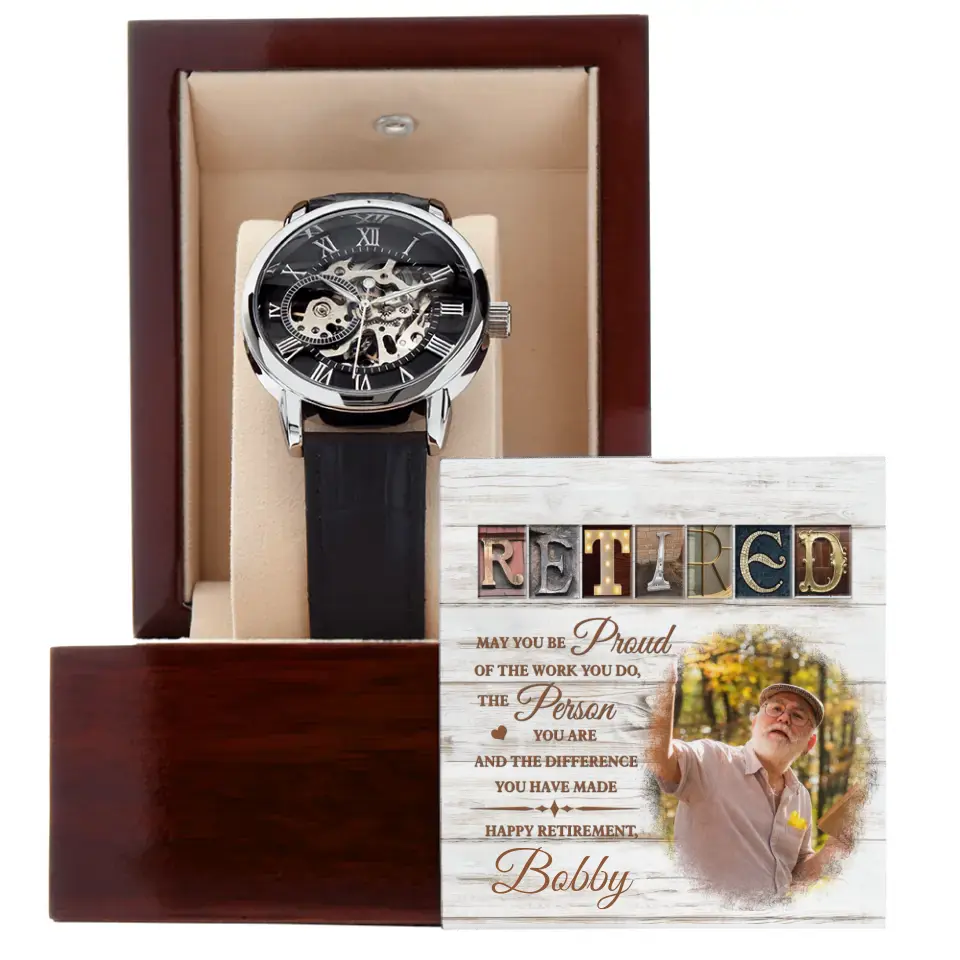 May You Be Proud Of The Work You Do, Watch Luxury Box With LED Light, Custom Gift For Retirement
