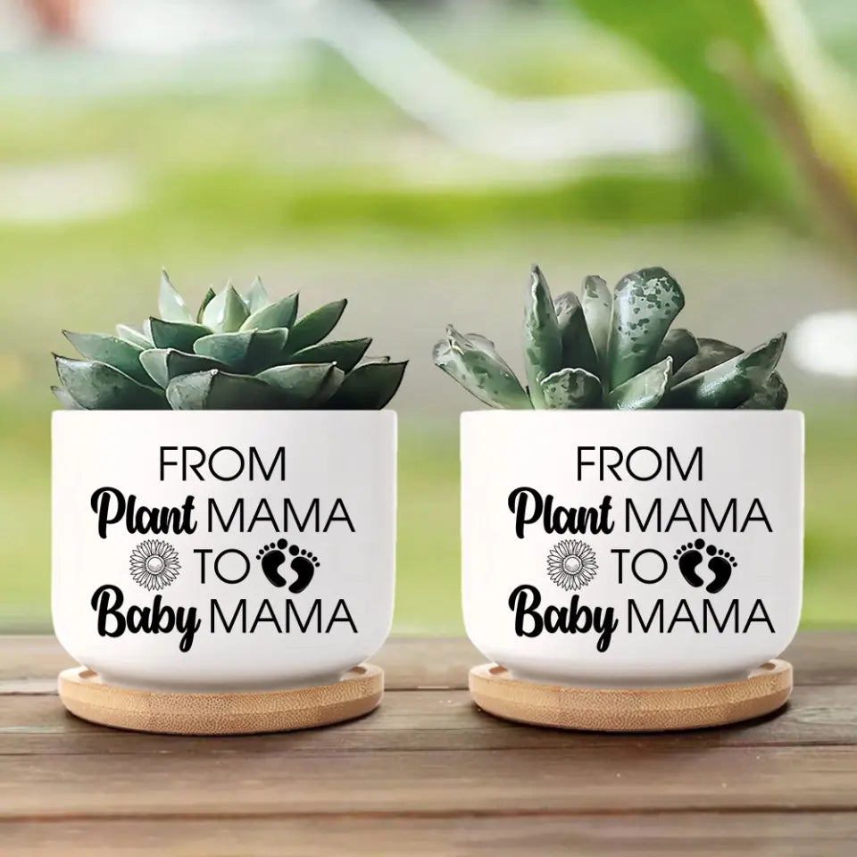 From Plant Mama To Baby Mama - Special Plant Pot - Pregnant Mom Gift