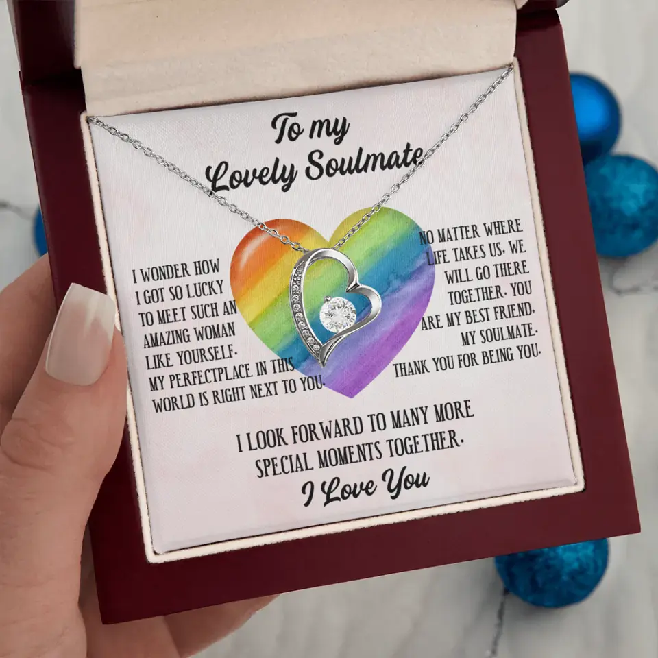 To My Lovely Soulmate I Love You Personalized Necklace