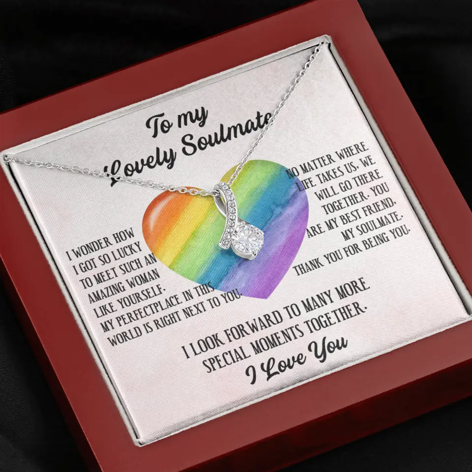 To My Lovely Soulmate I Love You Personalized Necklace