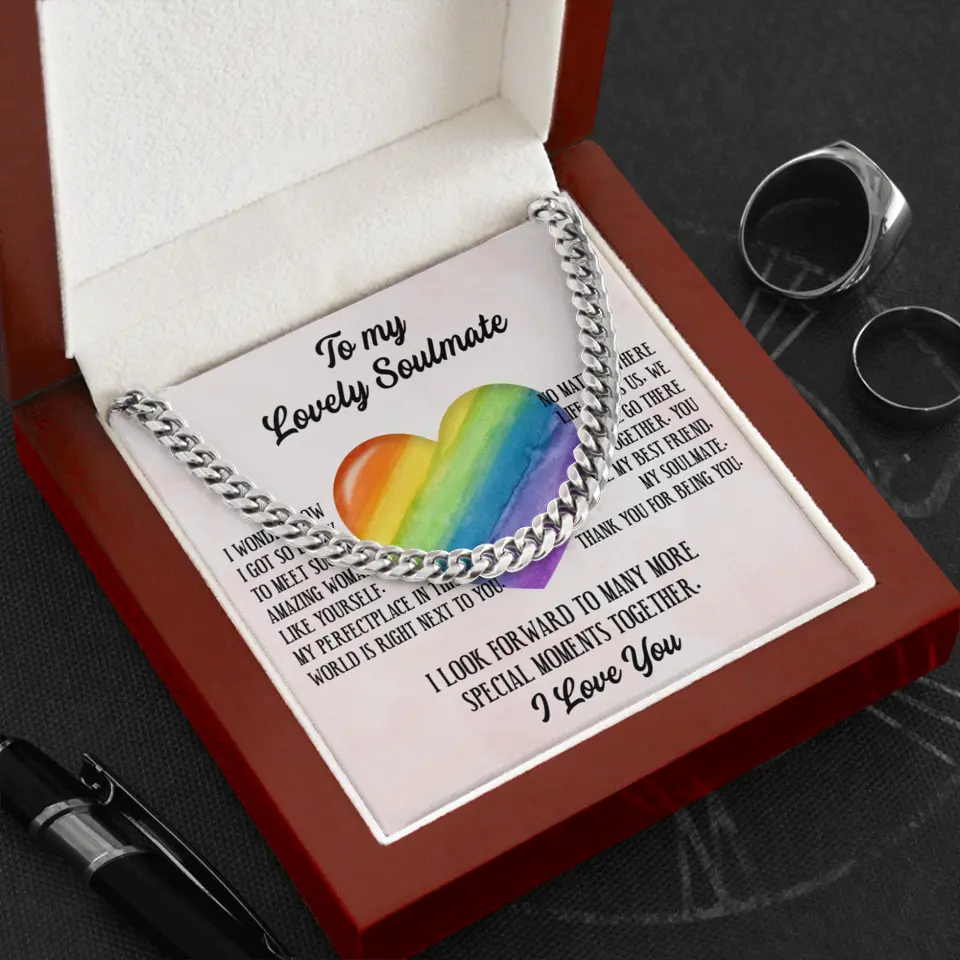 To My Lovely Soulmate I Love You Personalized Necklace