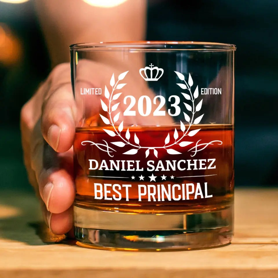 Limited Edition Best Principal - Personalized Bar Glass