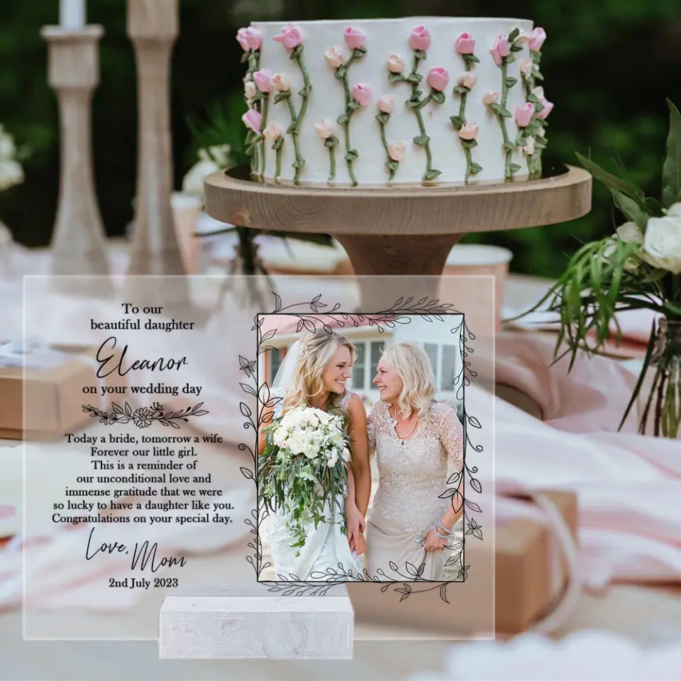 To Our Beautiful Daughter On Wedding Day Acrylic Plaque Gift For Daughter
