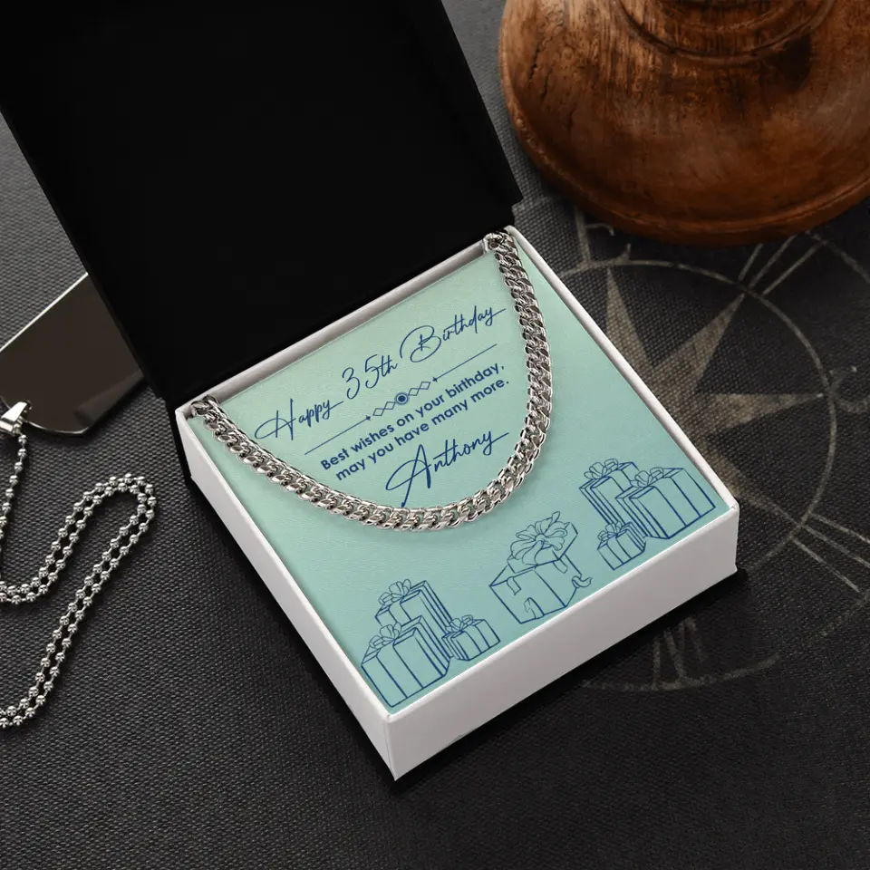 Best Wishes On Your Birthday - Personalized Cuban Link Chain