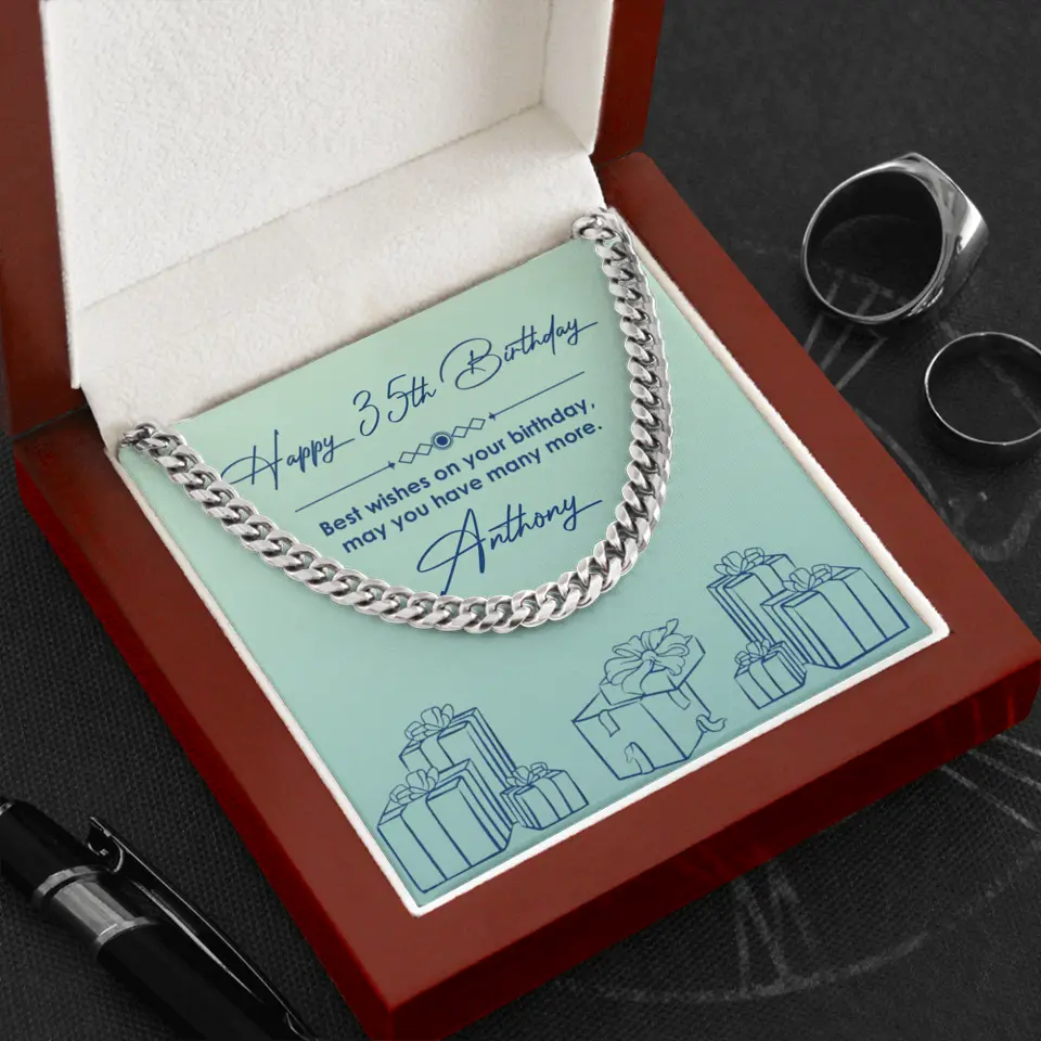 Best Wishes On Your Birthday - Personalized Cuban Link Chain