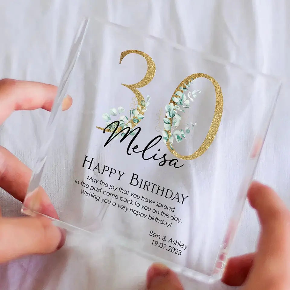 Wishing You A Very Happy Birthday Custom Acrylic Plaque Birthday Gift