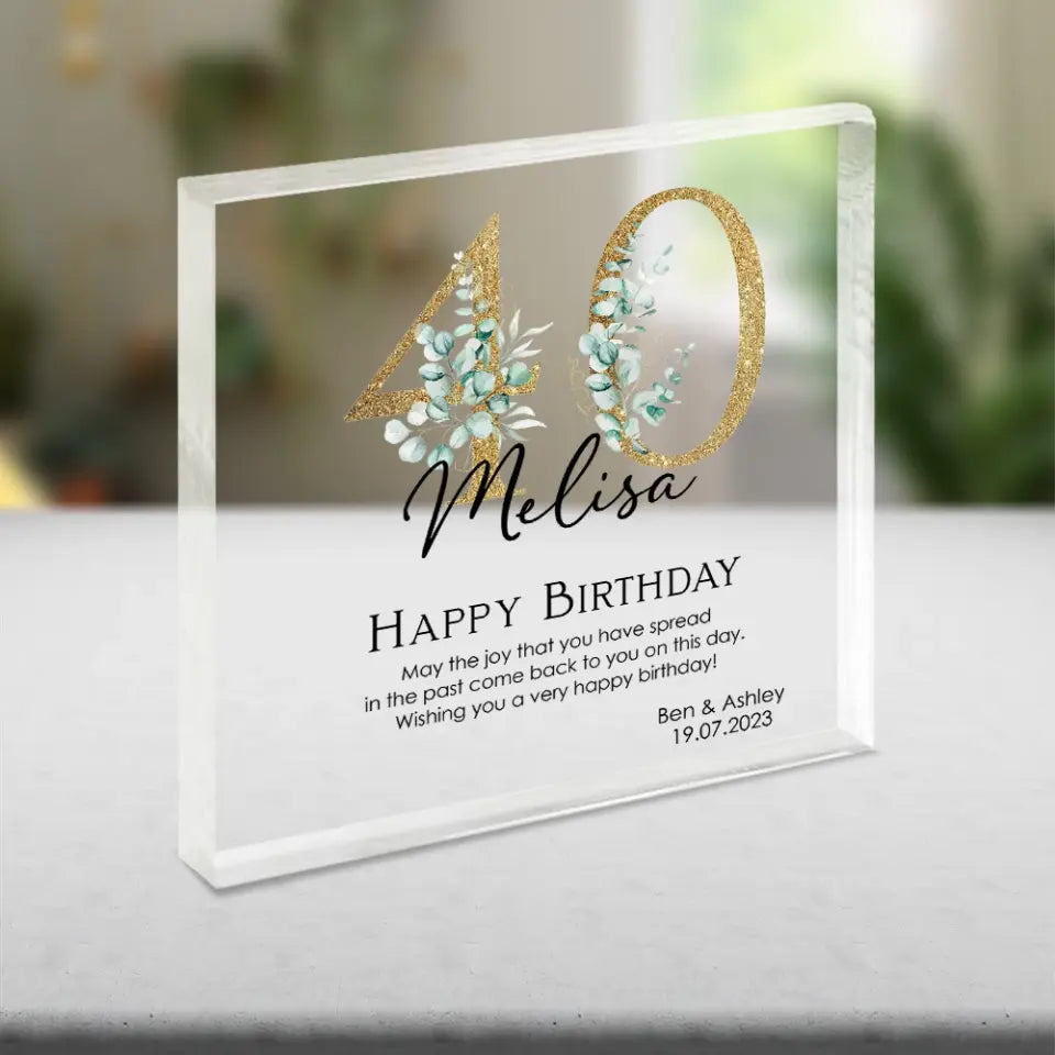 Wishing You A Very Happy Birthday Custom Acrylic Plaque Birthday Gift