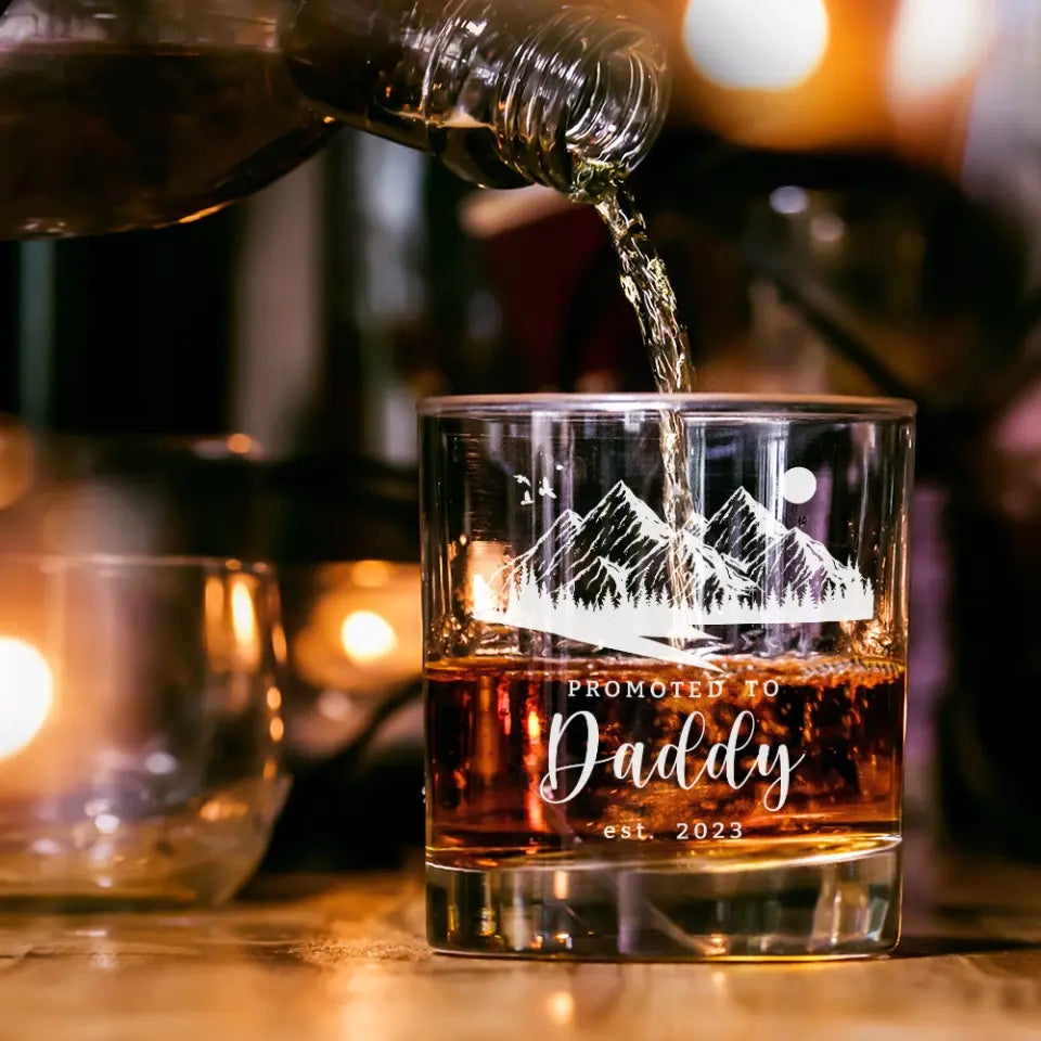 Promoted To Mommy/Daddy - Personalized Bar Glass
