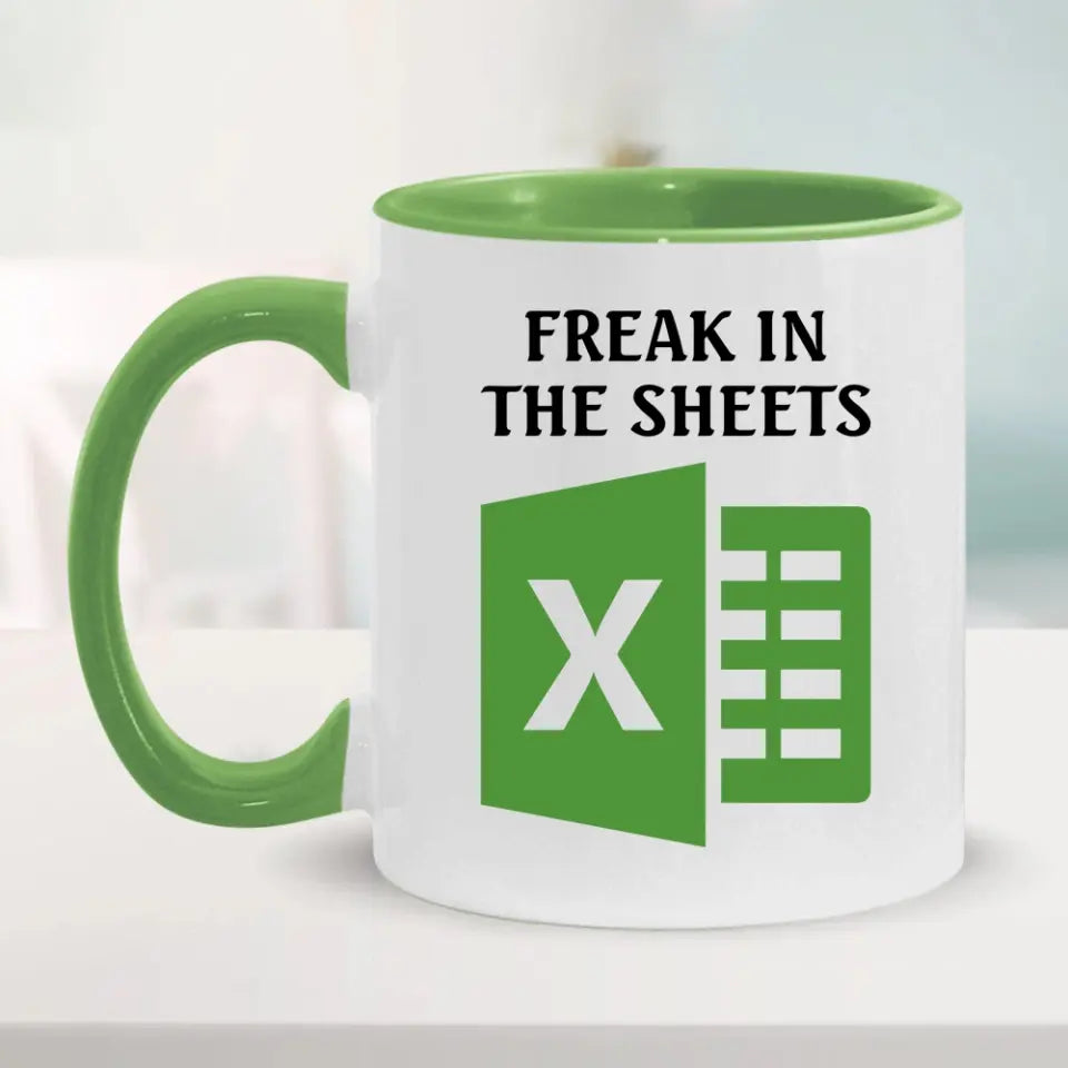 Freak In The Sheet Personalized White Accent Mug Gift For Accountant