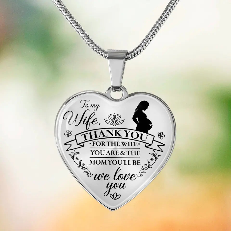 Thank You For The Mom You Will Be - Heart Necklace Keychain - Gift For Pregnant Wife