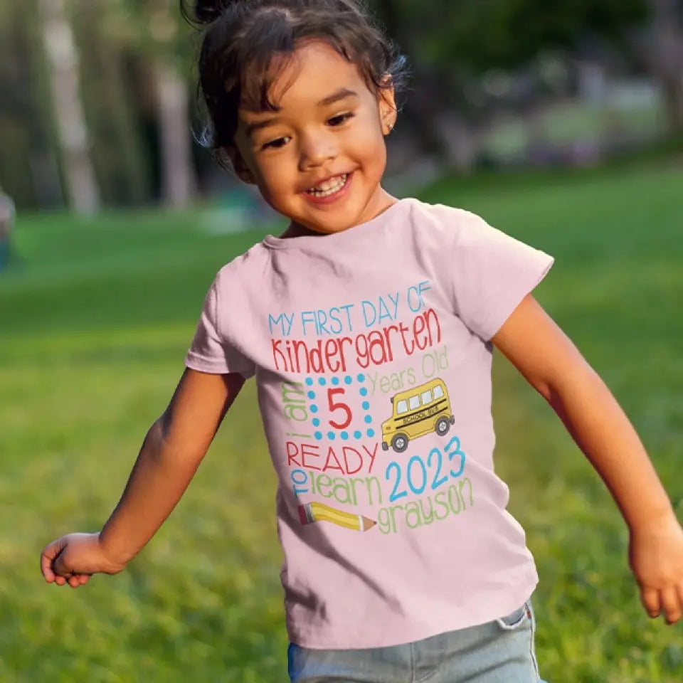 My First Day School Ready To Learn - Personalized Youth T-Shirt
