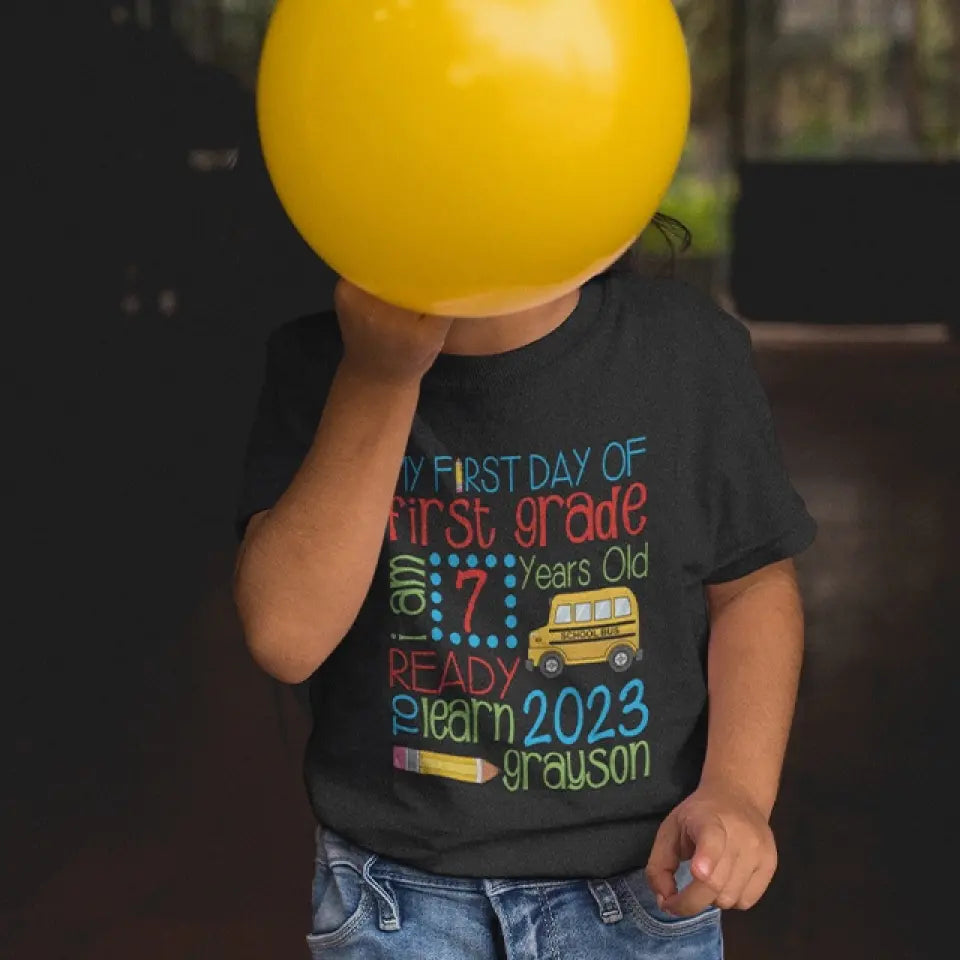 My First Day School Ready To Learn - Personalized Youth T-Shirt