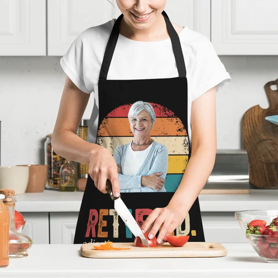 Retired Adjective, I Do What I Want, When I Want - Personalized Apron - Retirement Gift