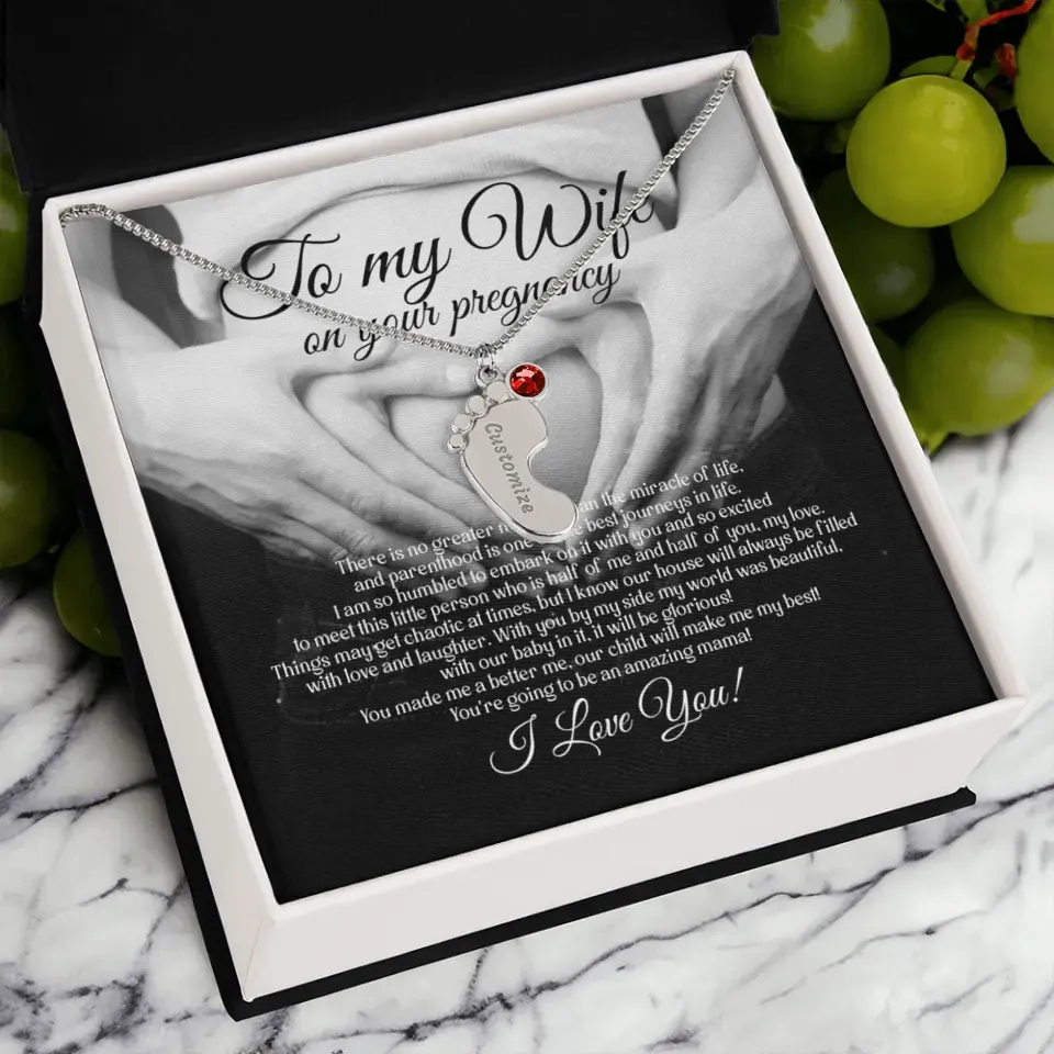 To My Wife On Your Pregnancy Personalized Necklace