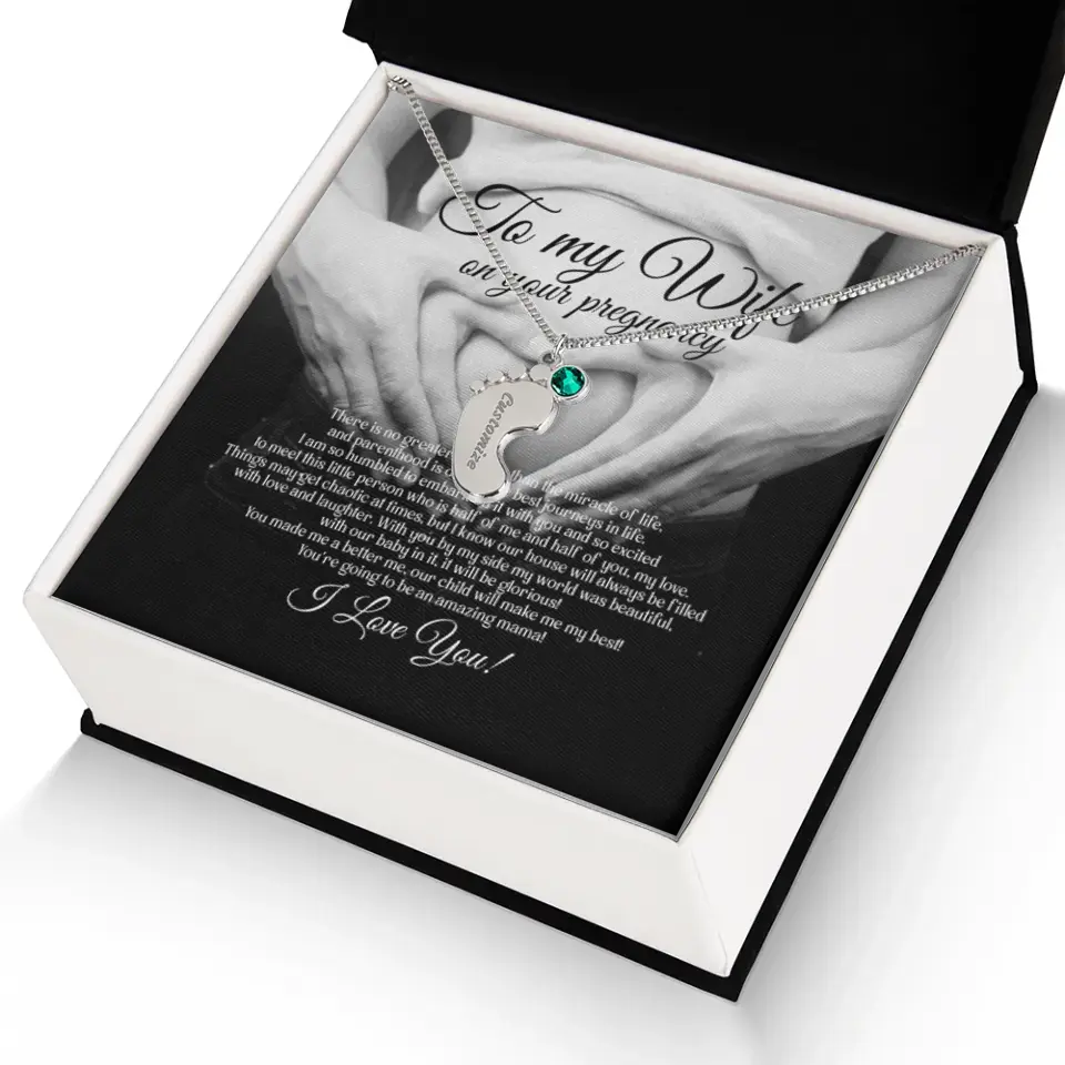To My Wife On Your Pregnancy Personalized Necklace