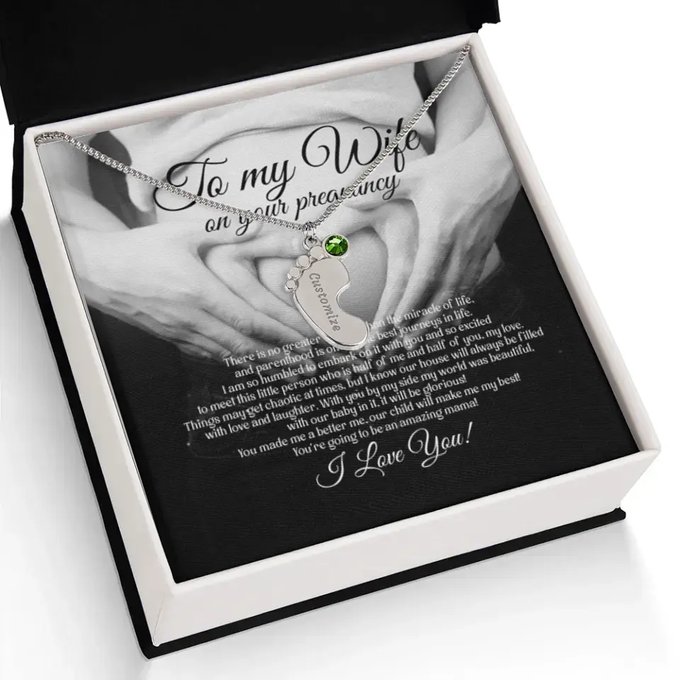 To My Wife On Your Pregnancy Personalized Necklace