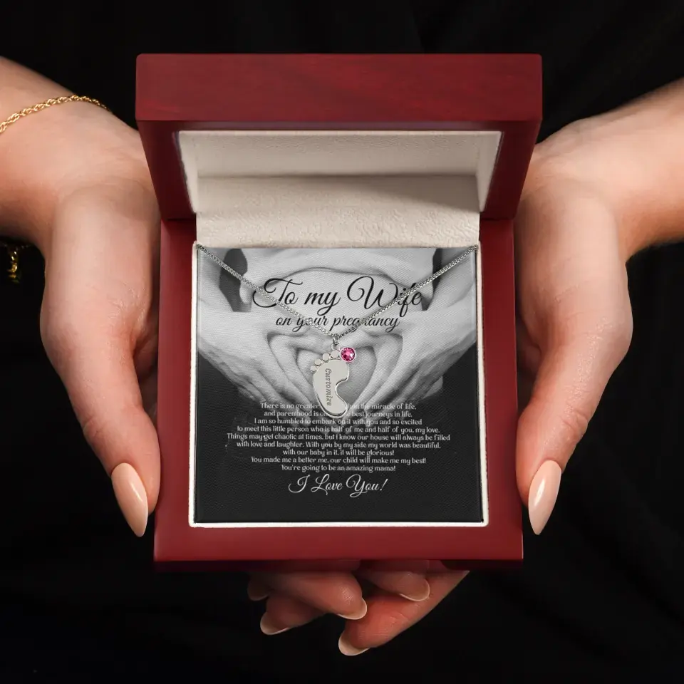 To My Wife On Your Pregnancy Personalized Necklace