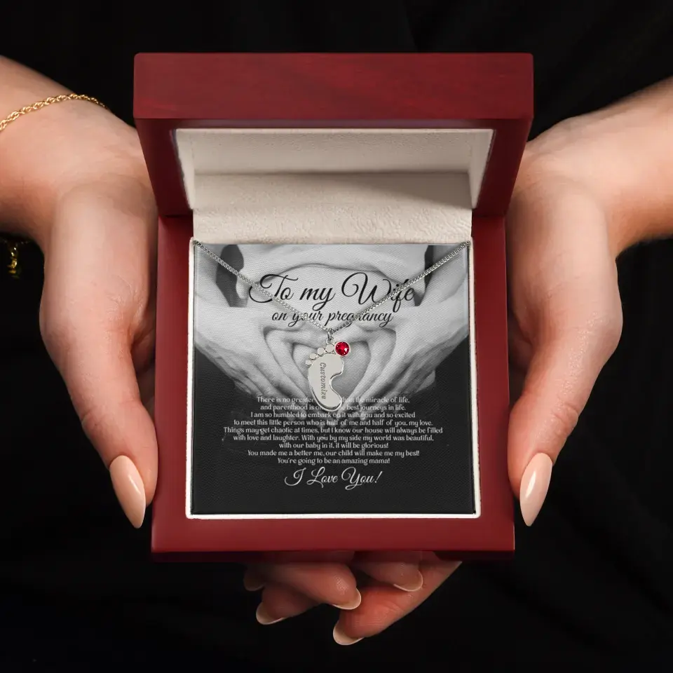 To My Wife On Your Pregnancy Personalized Necklace