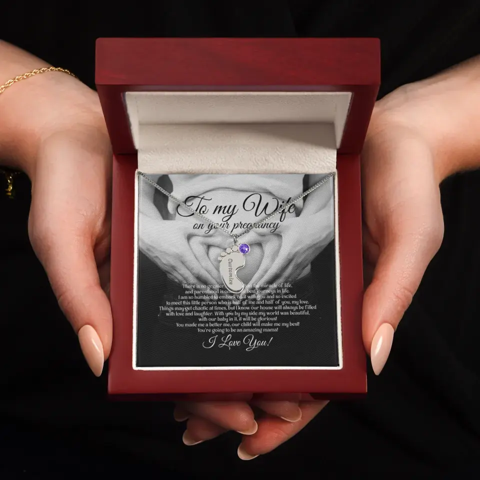 To My Wife On Your Pregnancy Personalized Necklace