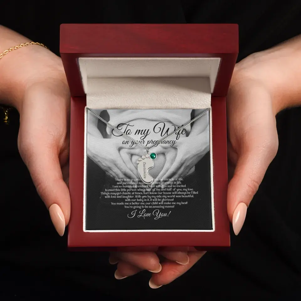 To My Wife On Your Pregnancy Personalized Necklace