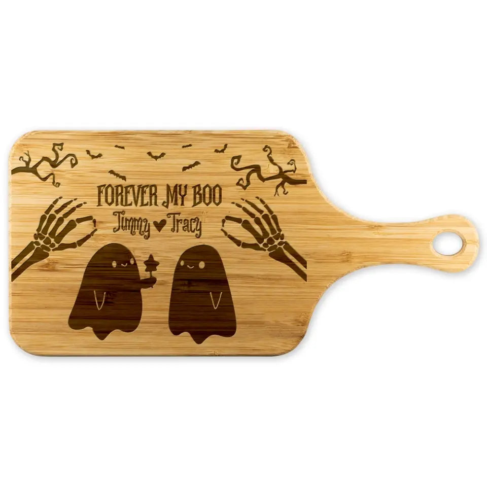 Forever My Boo Custom Wood Cutting Board Halloween Gifts For Couple