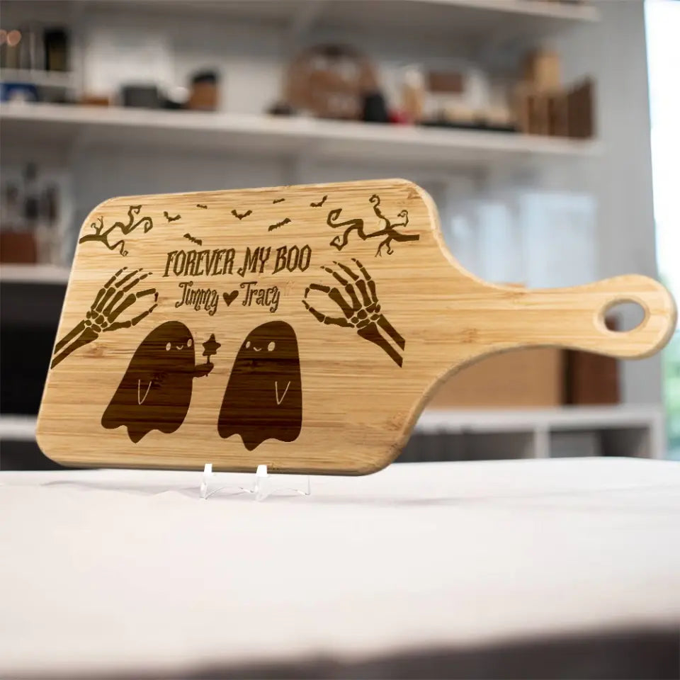 Forever My Boo Custom Wood Cutting Board Halloween Gifts For Couple