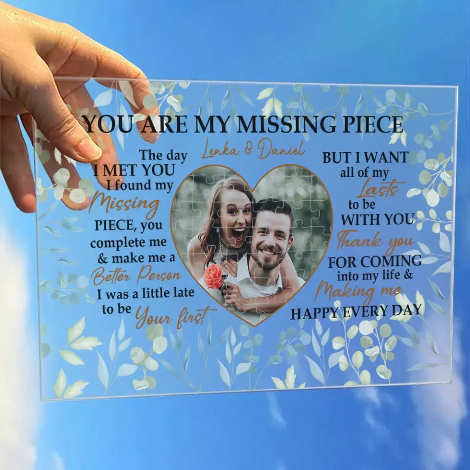 You Are My Missing Piece Love Quotes Custom Acrylic Plaque Valentine Gift For Couples