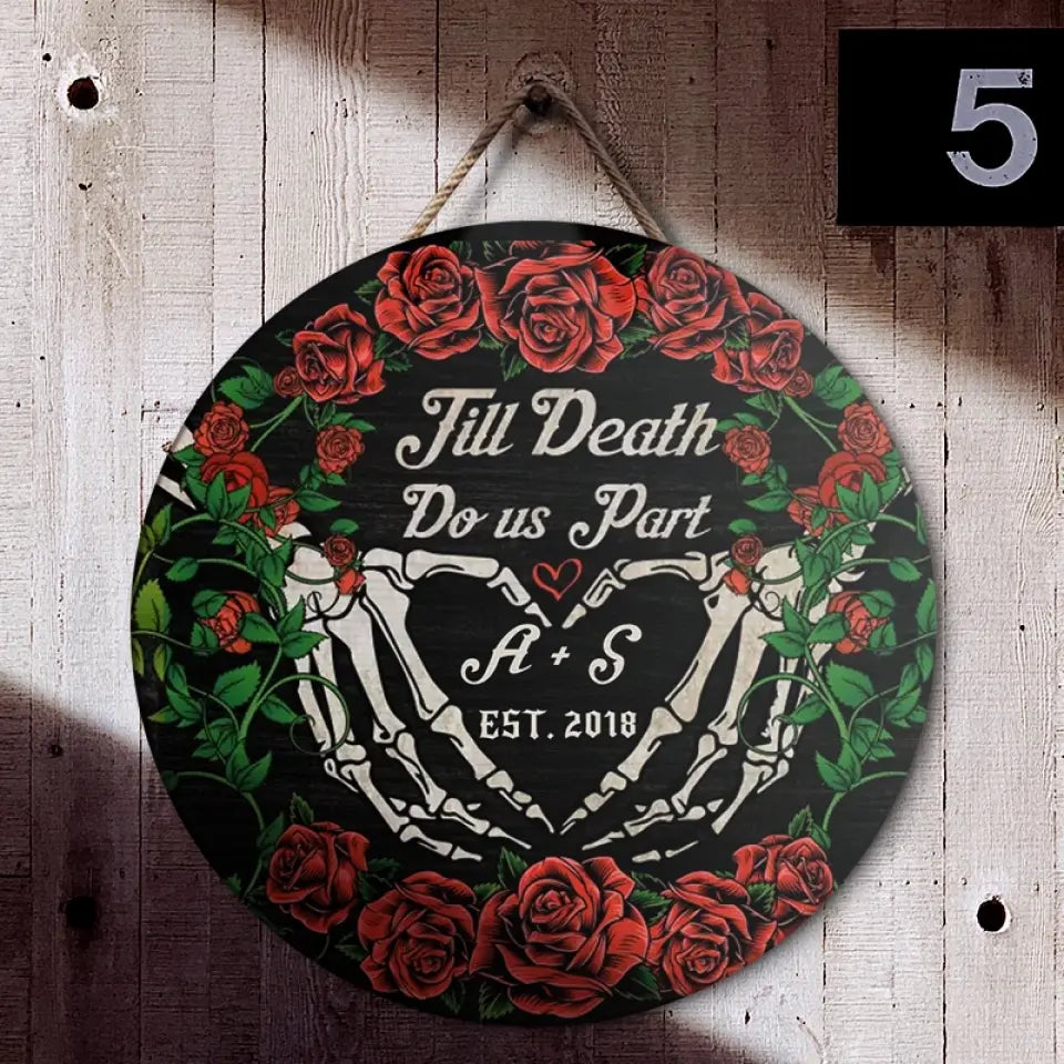 Couple Wooden Sign Till Death Do Us Apart Personalized Wooden Sign