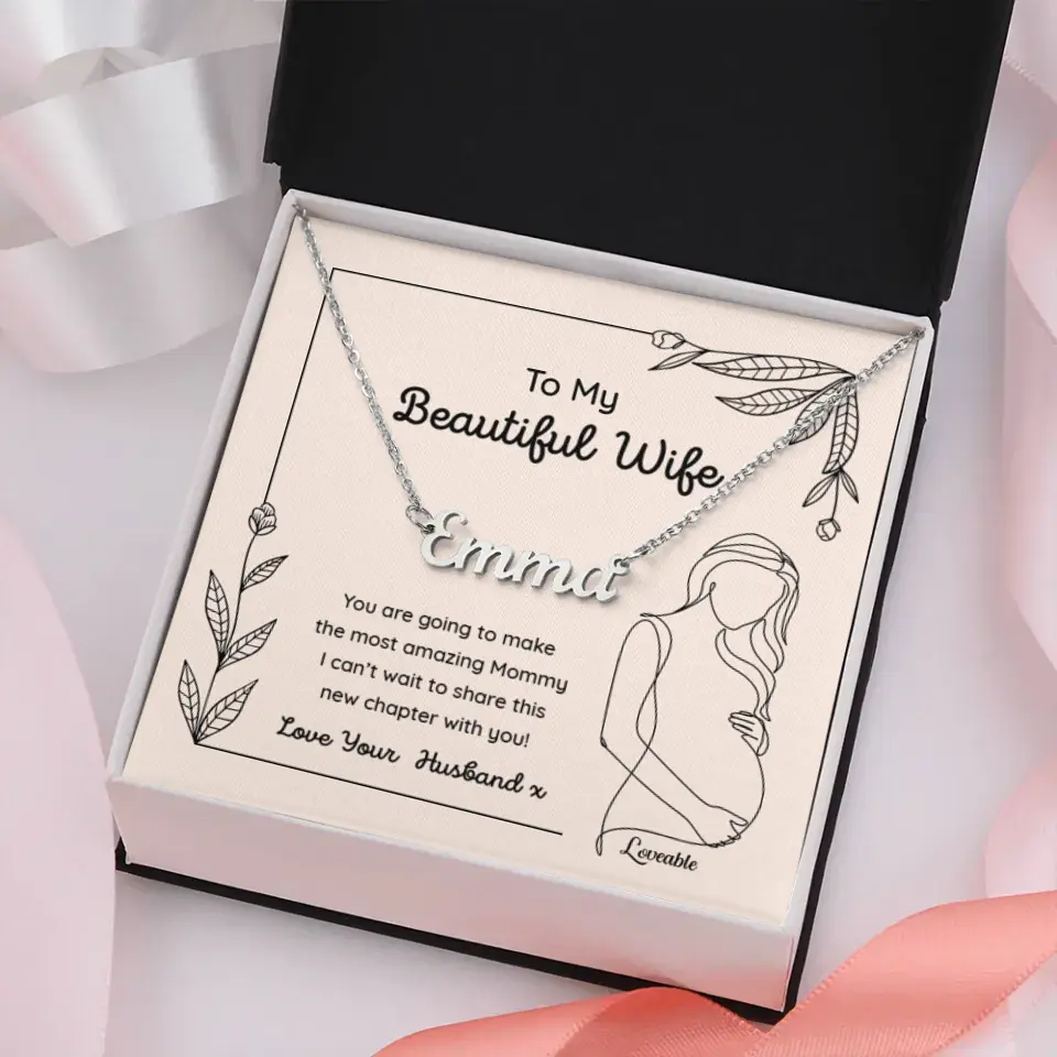 To My Beautiful Wife Personalized Necklace