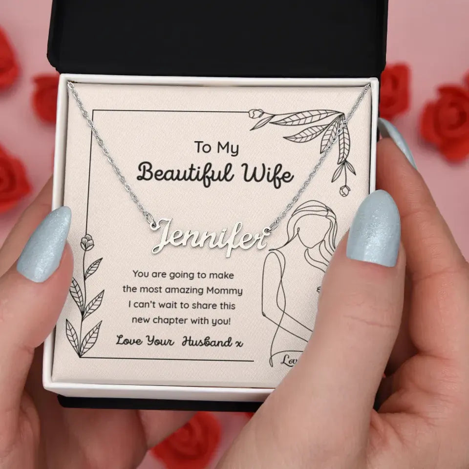 To My Beautiful Wife Personalized Necklace