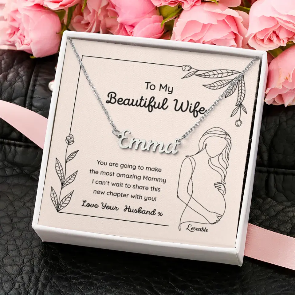 To My Beautiful Wife Personalized Necklace