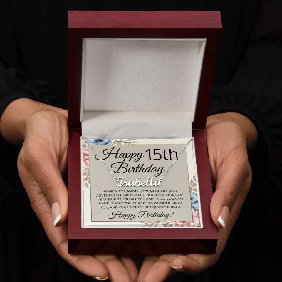 Hooray For Another Year Of Life And Adventure Personalized Name Necklace