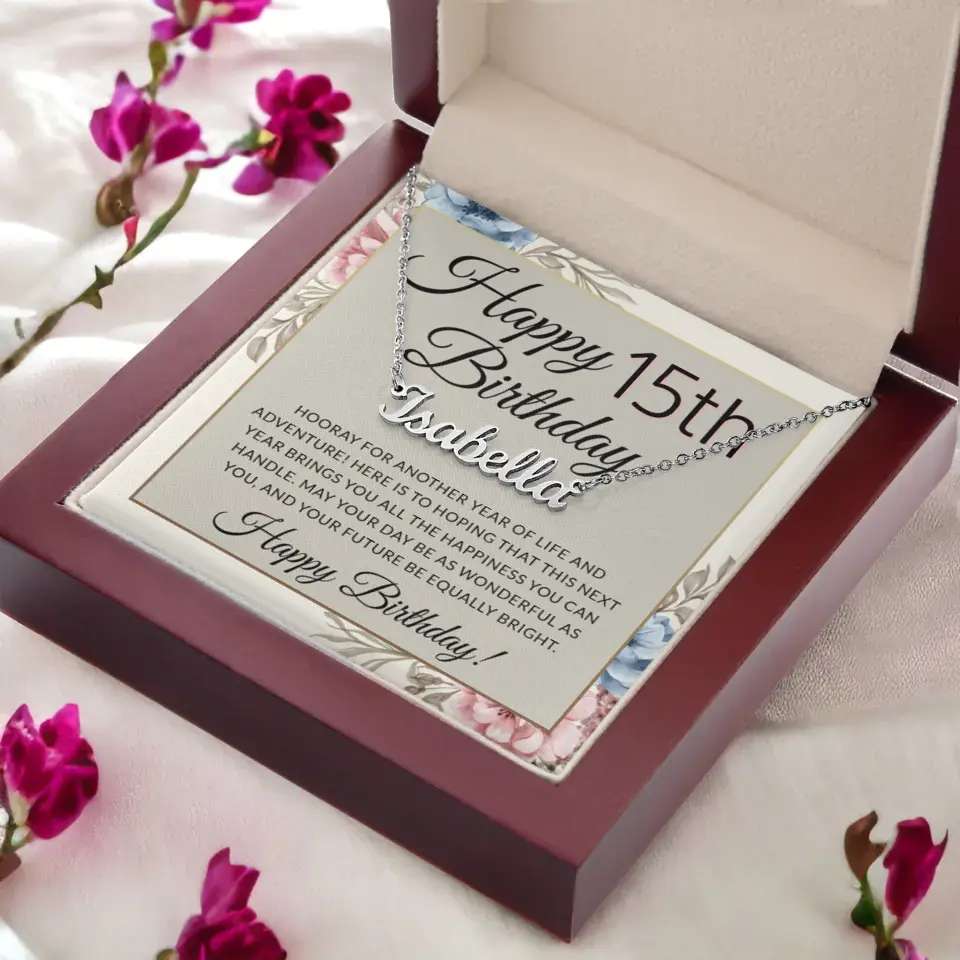 Hooray For Another Year Of Life And Adventure Personalized Name Necklace