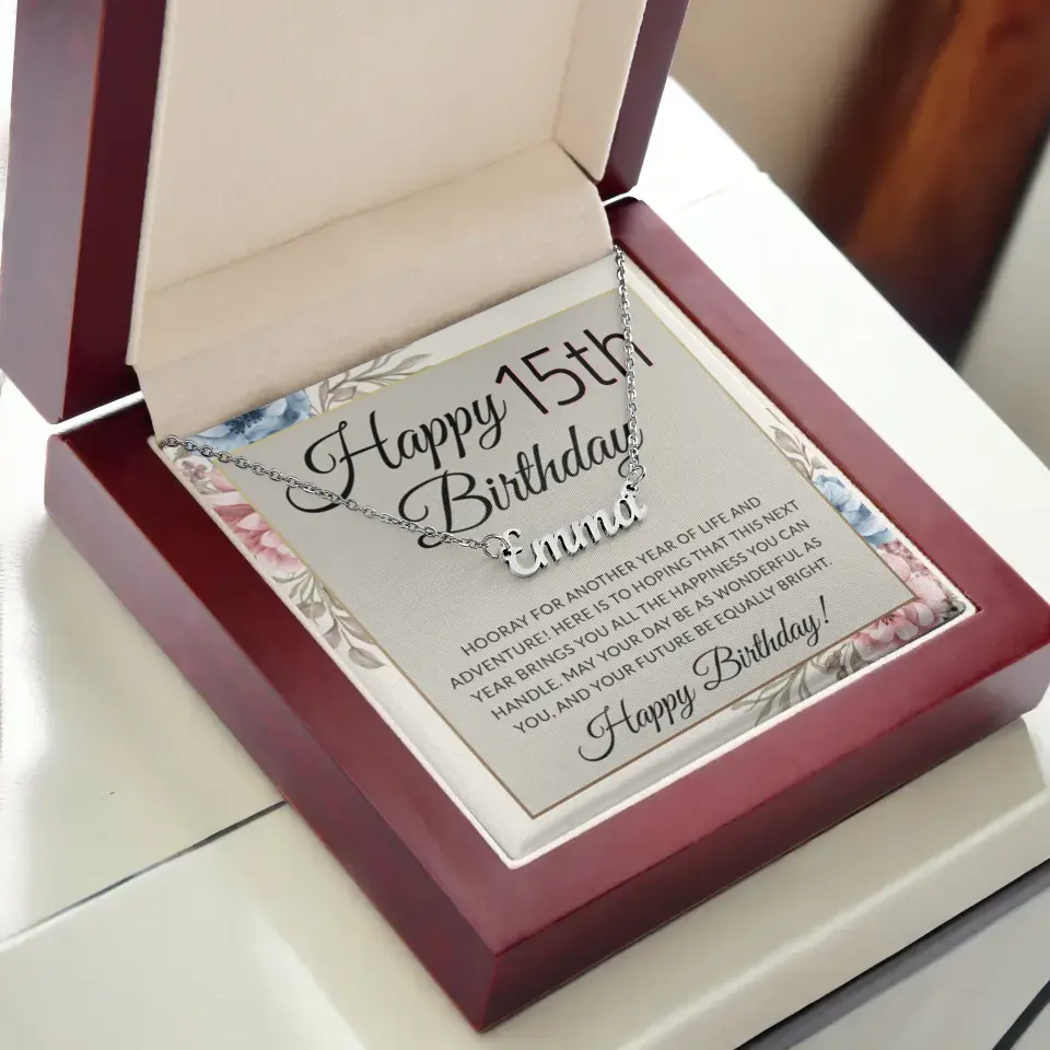 Hooray For Another Year Of Life And Adventure Personalized Name Necklace