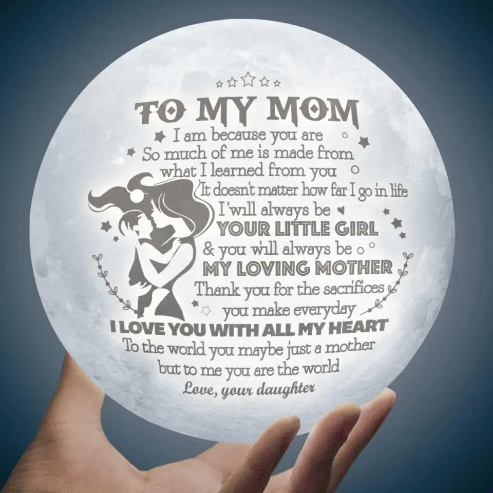 I Love You With All My Heart - Personalized Moon Lamp