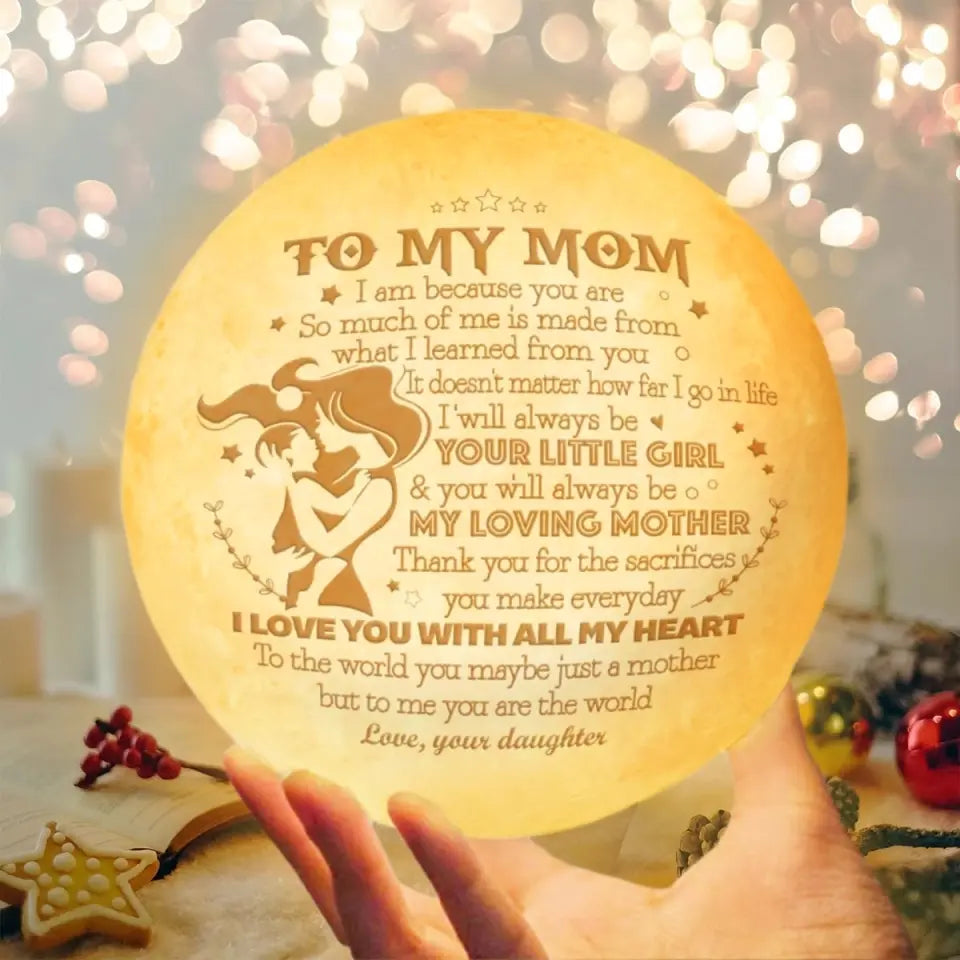 I Love You With All My Heart - Personalized Moon Lamp