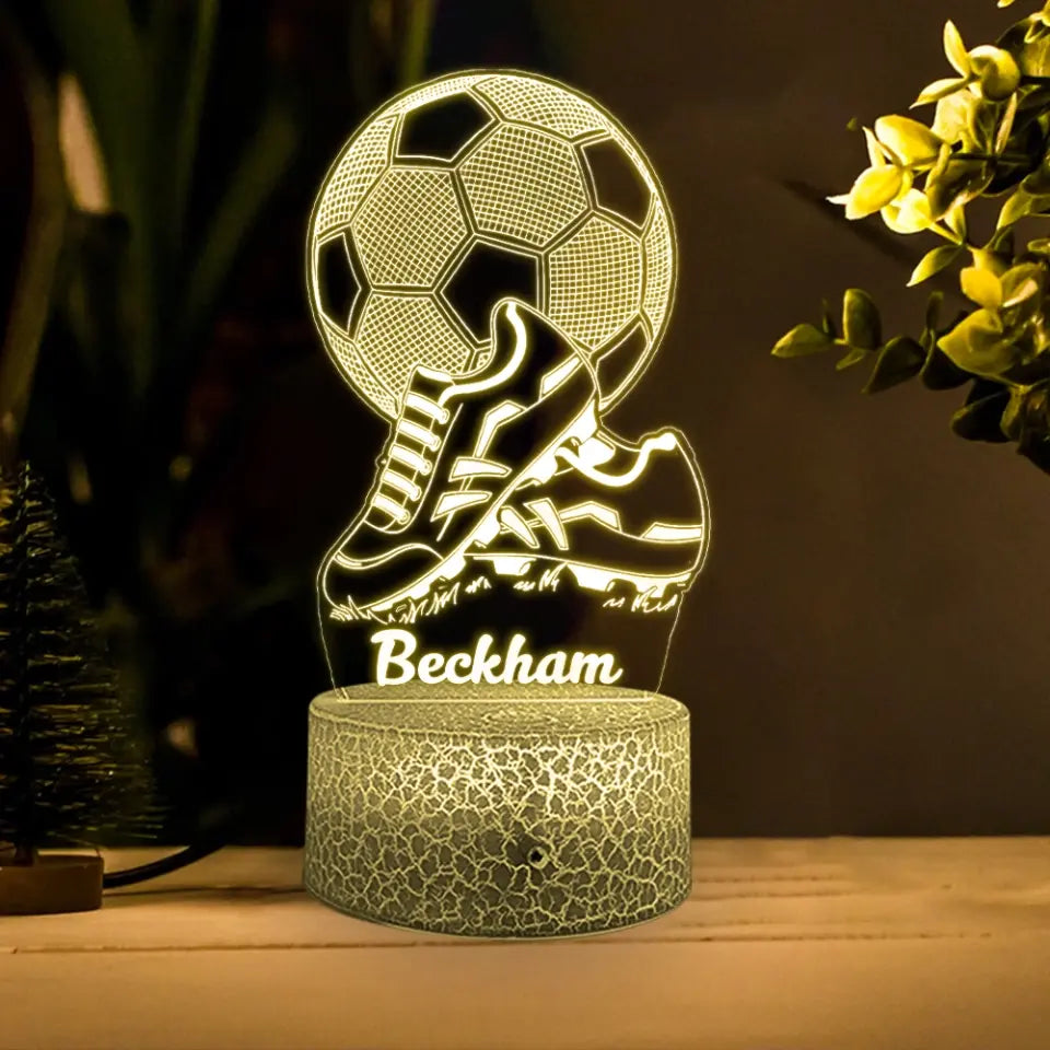Multicolour FOOTBALL SOCCER - Personalized Night Light - Gift For Soccer Lovers