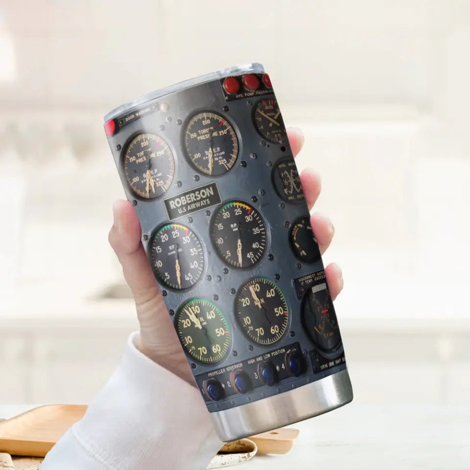 Flight Instruments Panel - 20oz Tumbler Cup - 3d Print Tumbler - Gift for Pilots, for Him