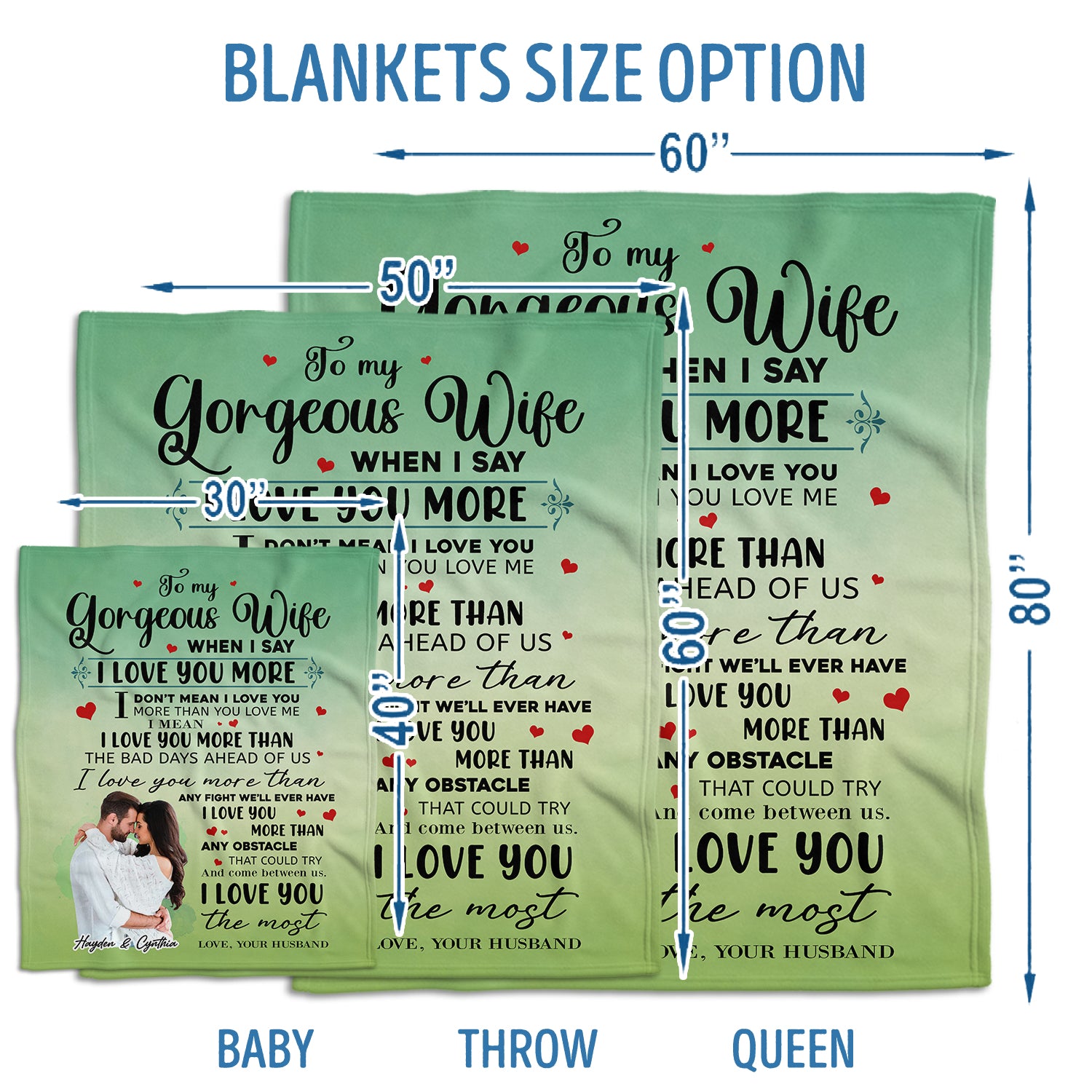 To My Gorgeous Wife, When I Say I Love You More Blanket